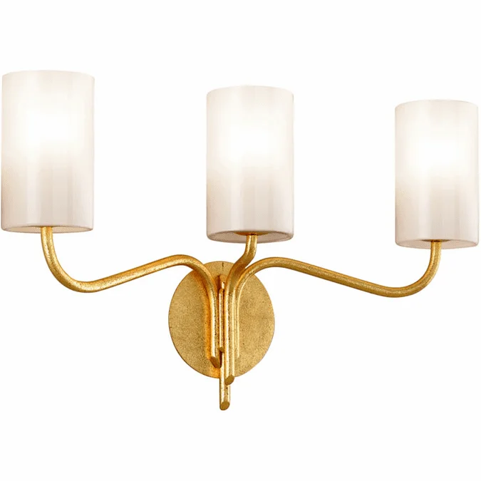 Troy B7493-GL Juniper Textured Gold Leaf 3-Light Bathroom Vanity Lighting