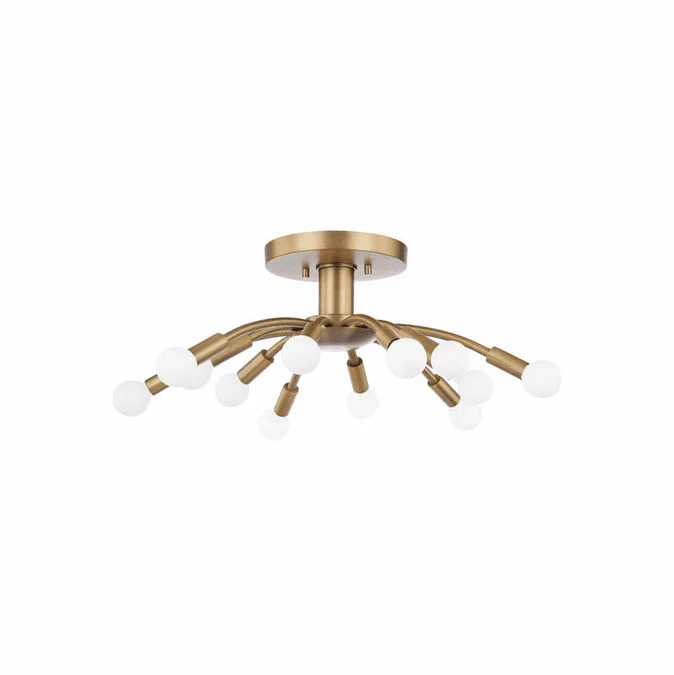 Troy C2812-PBR Tristan Contemporary Patina Brass Flush Mount Ceiling Light Fixture