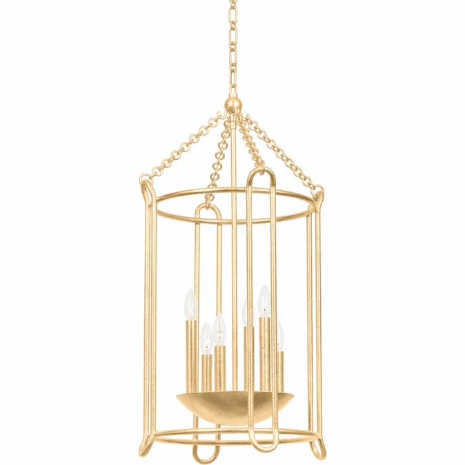 Troy F4619-VGL Lassen Modern Vintage Gold Leaf 19″ Foyer Light Fixture