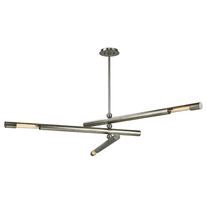 Troy Hendrix 3-LT Pendant – Silver Leaf W/Nickel Acceents – F7156