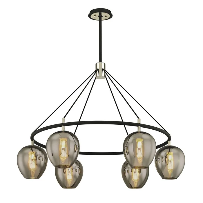 Troy Iliad 6-LT Pendant – Carbide Black & Polished Nickel – F6216