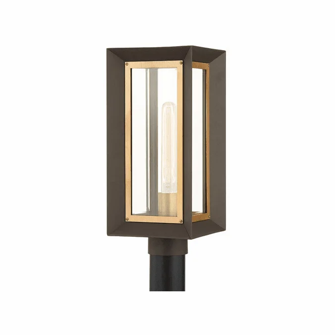 Troy P4055-TBZ/PBR Lowry Modern Textured Bronze / Patina Brass Lamp Post Light