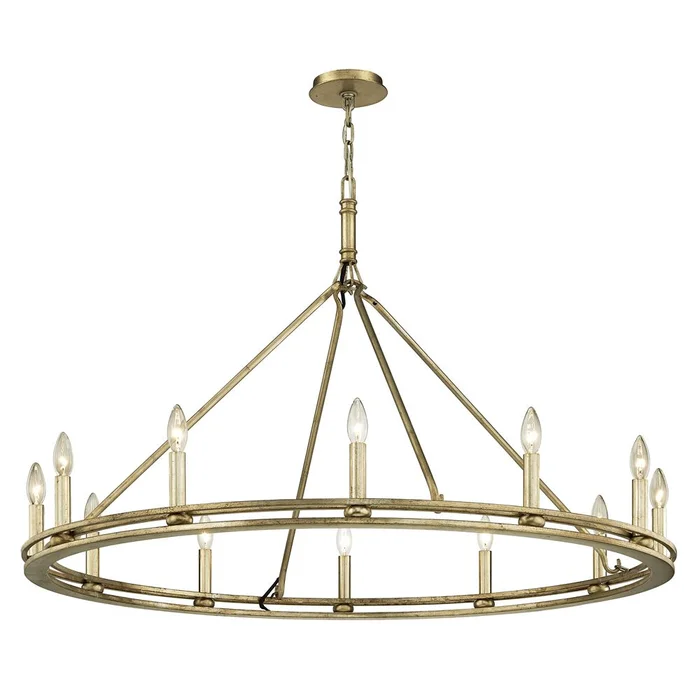 Troy Sutton 12-LT Chandelier – Champagne Silver Leaf – F6247