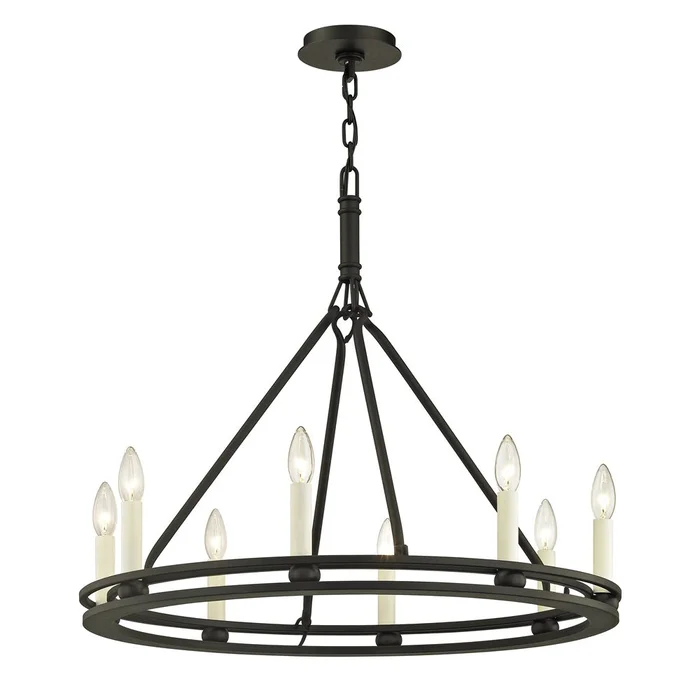 Troy Sutton 8-LT Chandelier – Textured Black – F6236
