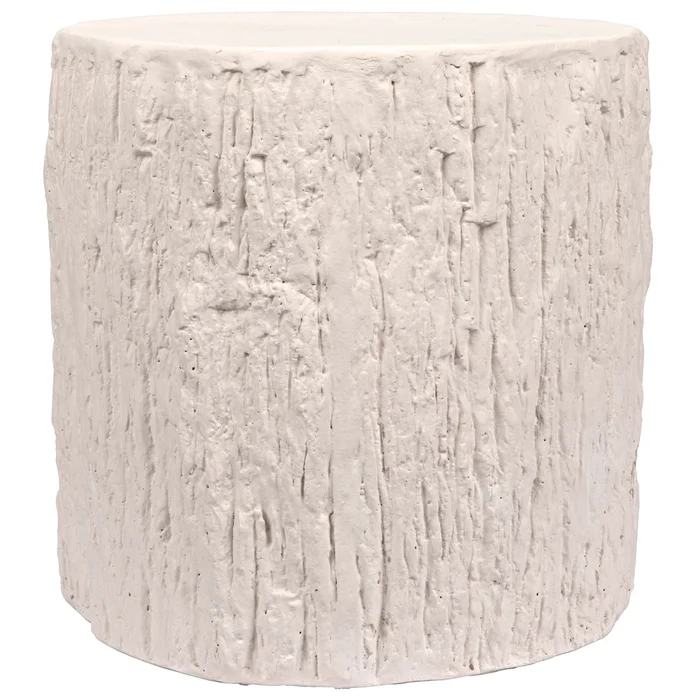 trunk side table, white fiber cement