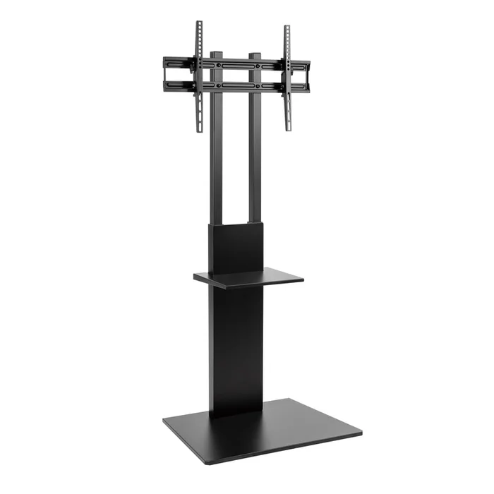 Tygerclaw TV Floor Stand with Equipment Shelf – Black|Socle de plancher TygerClaw pour tlviseur avec tablette dquipement – noir