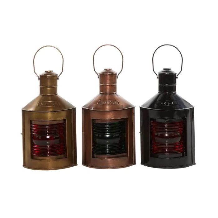 UMA Assortment of 3 Multi Colored Metal Rustic Lantern, 5″ x 11″ | 28579 CLOSEOUT