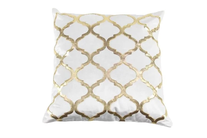 UMA White Fabric Pillow Decorative, 20″ x 6″ x 20″ | 74721