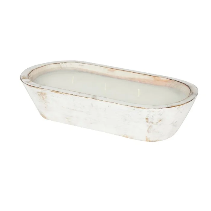 UMA White Mango Wood Eucalyptus Spa Scented 17oz 3 Wick Decorative Candle with White Wax, 12″ x 6″ x 3″ | 17638