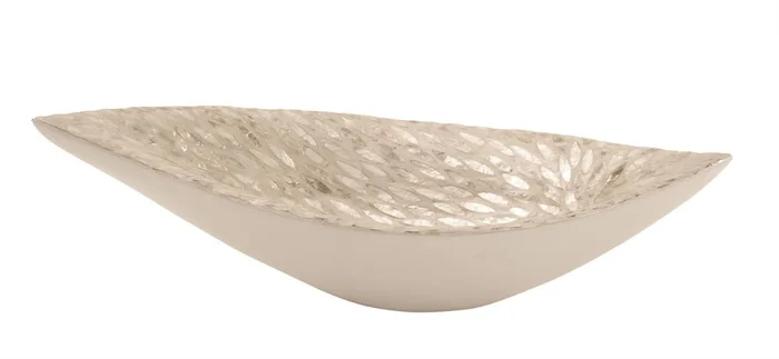 UMA White Mother of Pearl Shell Living Room Decor Tray, 22″ x 10″ x 6″ | 41120