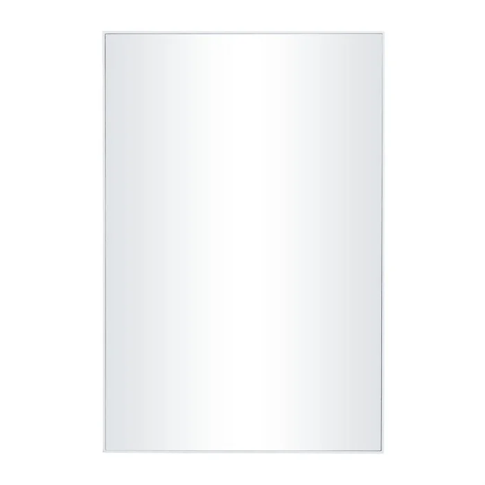 UMA White Wooden Wall Mirror with Thin Frame, 24″ x 1″ x 36″ | 98555