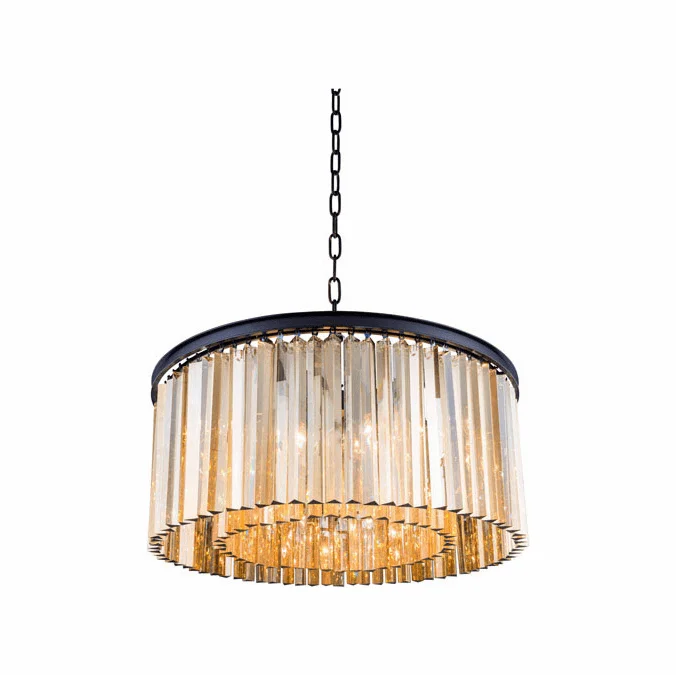 Urban Classic 1208D31MB-GT-RC Sydney Matte Black 31.5″ Drum Pendant Lighting Fixture