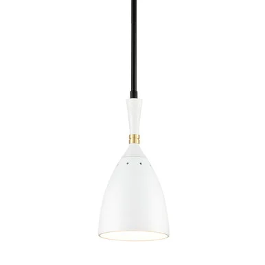 Utopia One Light Pendant in Black Brass Off White Shades (68|281-41)