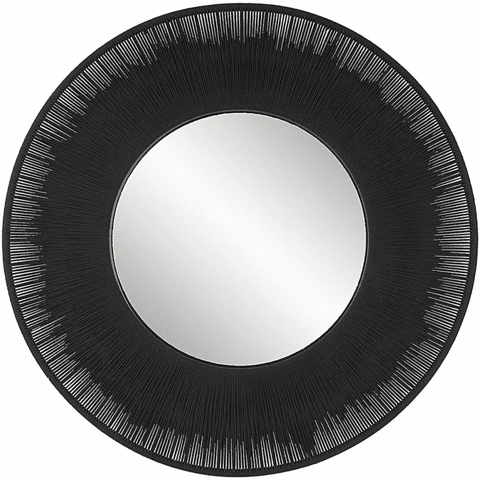 Uttermost 09823 Sailor’s Knot Modern Black Round Wall Mounted Mirror