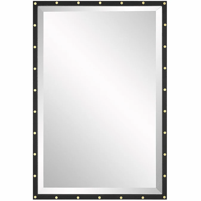 Uttermost 09935 Benedo Black and Brass Wall Mounted Mirror