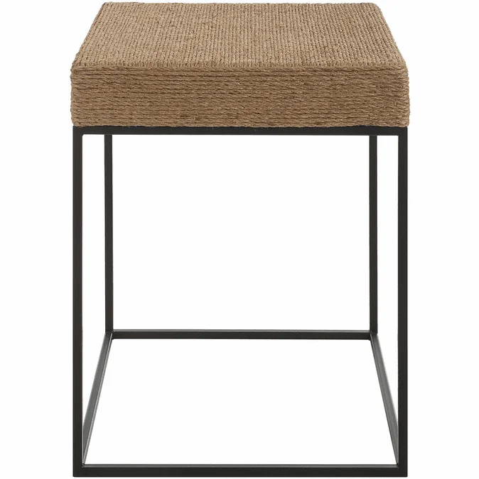 Uttermost 22884 Laramie Contemporary Matte Black Rustic Rope Accent Table