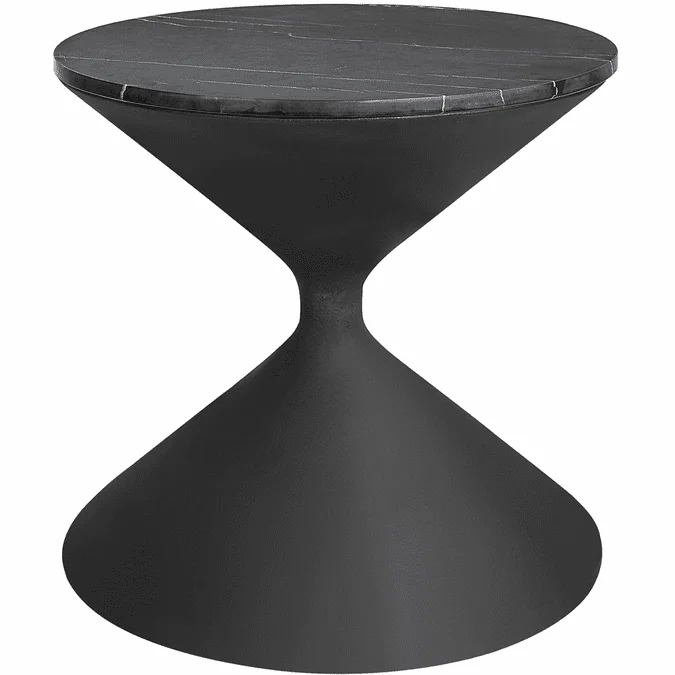 Uttermost 22888 Time’s Up Contemporary Lightly Textured Matte Black Hourglass Shaped Side Table