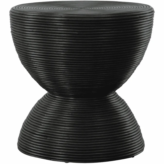 Uttermost 22899 Bongo Contemporary Stained Black Black Rattan Side Table