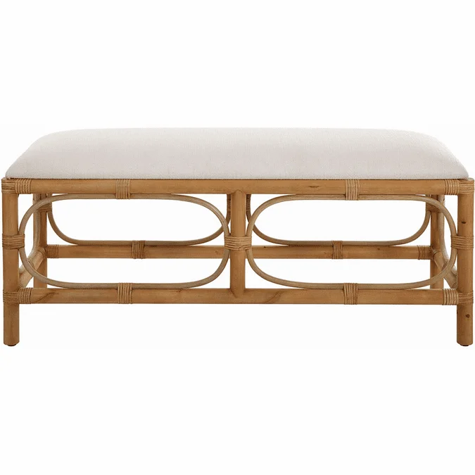 Uttermost 23755 Laguna Contemporary Natural with Rattan Wrapped Bench
