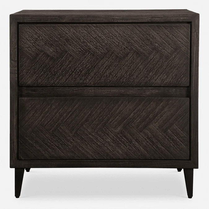 Uttermost 25047 Abba Contemporary Herringbone / Mindi Wood Grain Accent Chest