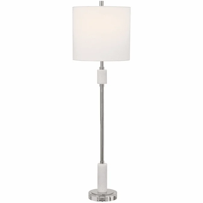Uttermost 29793-1 Sussex White and Nickel Table Lamp Lighting