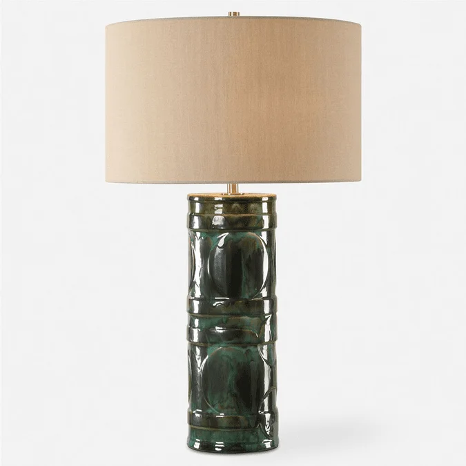 Uttermost 30396 Loch Contemporary Plated Brushed Nickel Lighting Table Lamp