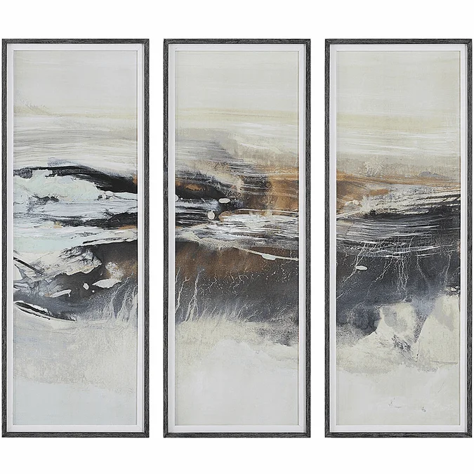 Uttermost 41444 Graphite Contemporary Graphite Wall Art Framed Prints (Set of 3)