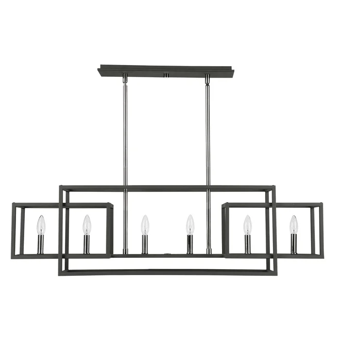 Uttermost Quadrangle Rectangular Chandeliers – Black & Polished Nickel – 21339