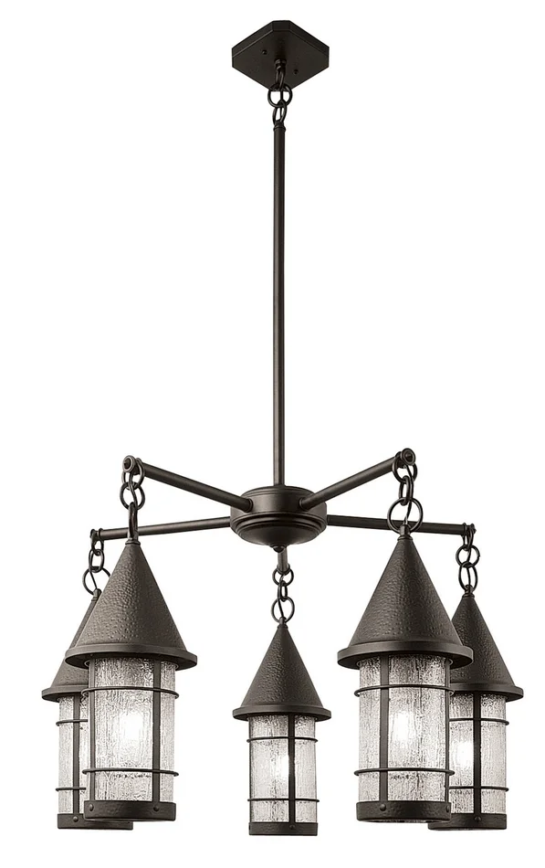 Valencia Five Light Chandelier in Bronze (37|VCH-7/5AM-BZ)