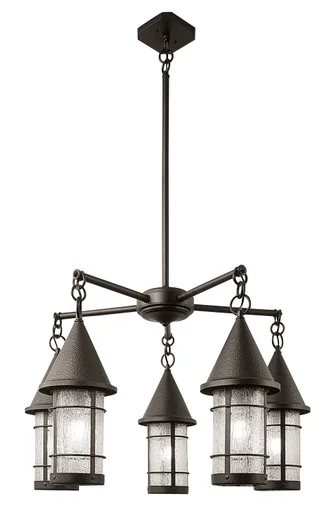Valencia Five Light Chandelier in Satin Black (37|VCH-7/5CS-BK)