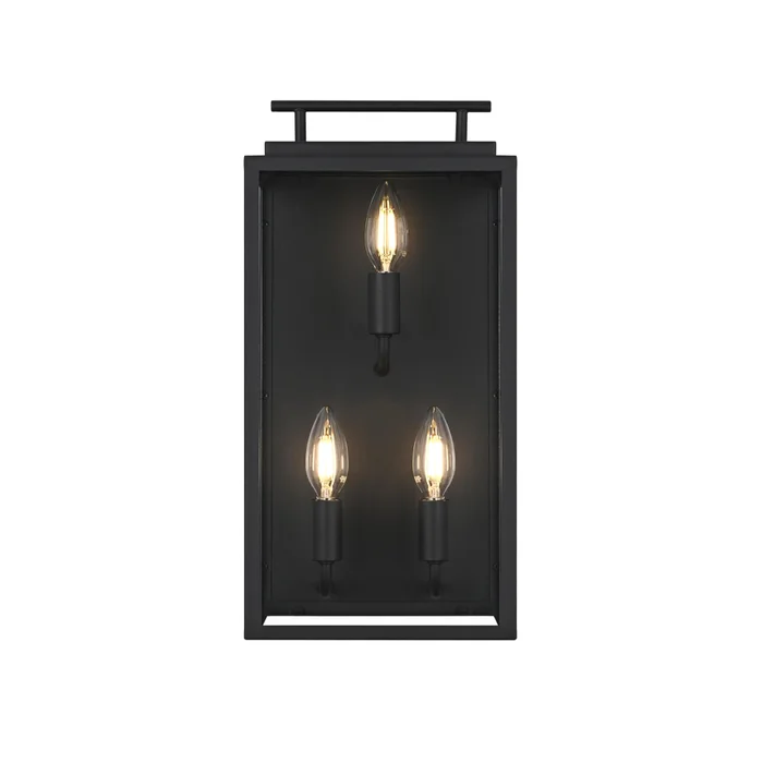 valentin 8 inch outdoor wall sconce in black