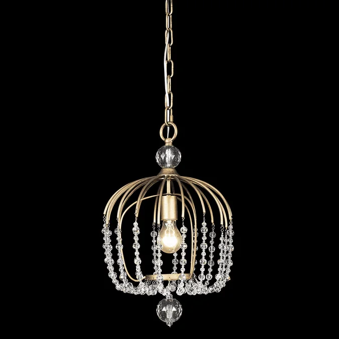 Varaluz 343P01HG Voliere Contemporary Havana Gold Mini Pendant Lighting Fixture