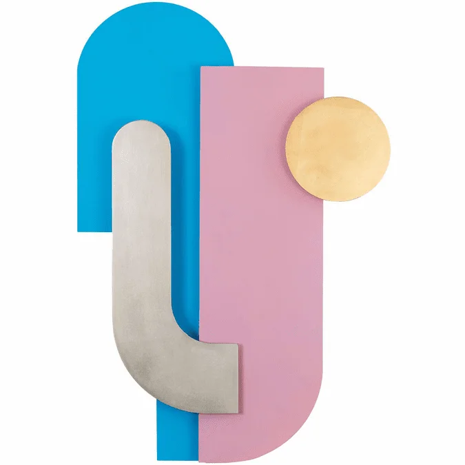 Varaluz 425WA91 Danny Contemporary Blue / Pink / Silver and Gold Leaf Wall Décor