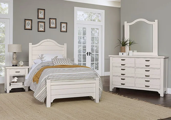 Vaughan-Bassett Bungalow 2pc Youth Arch Bedroom Set in Lattice