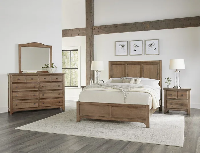 Vaughan Bassett Cool Farmhouse 2pc Panel Bedroom Set in Natural