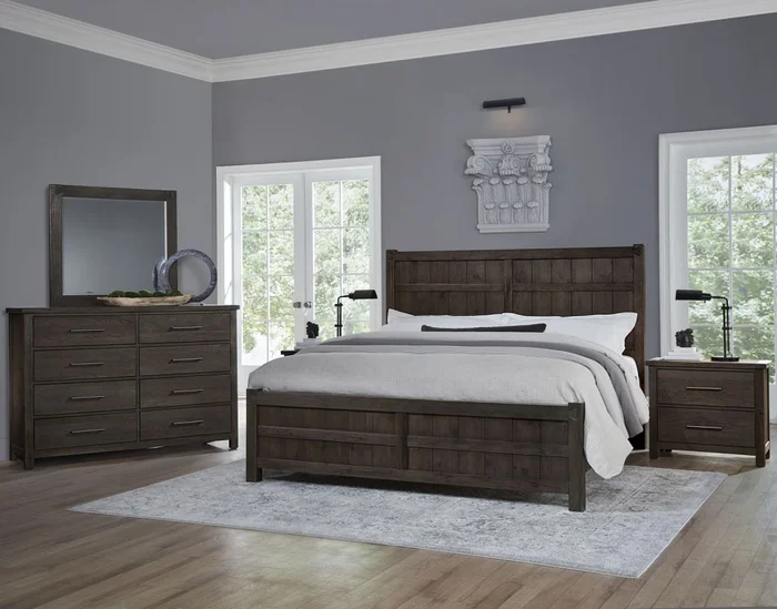 Vaughan Bassett Dovetail 2pc Board and Batten Bedroom Set in Java