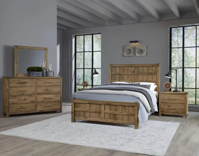 Vaughan Bassett Dovetail 2pc Board and Batten Bedroom Set in Natural