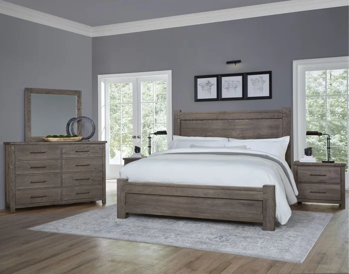 Vaughan Bassett Dovetail 2pc Poster Bedroom Set in Mystic Grey