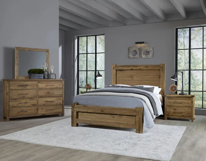 Vaughan Bassett Dovetail 2pc Poster Bedroom Set in Natural