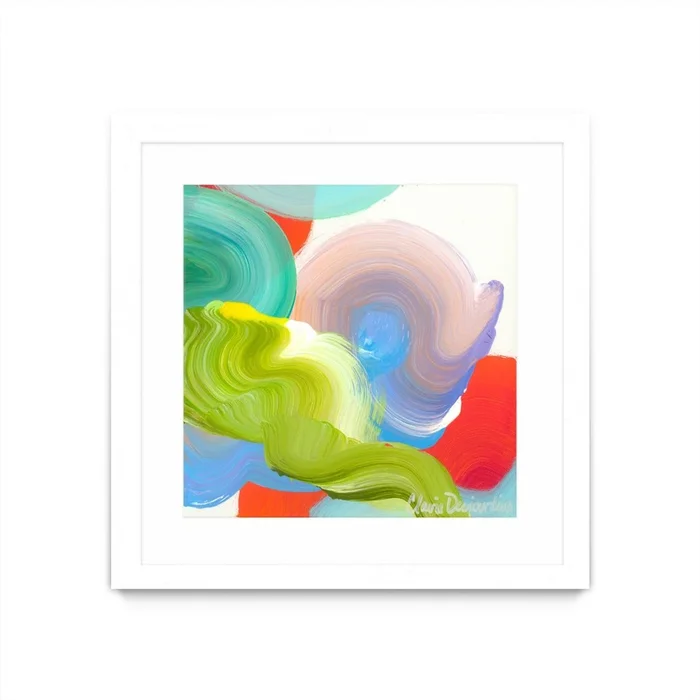 Vav 05 Matted and Framed White 30×30 Wall Art|uvre dart murale encadre blanche et mate Vav 05 30×30