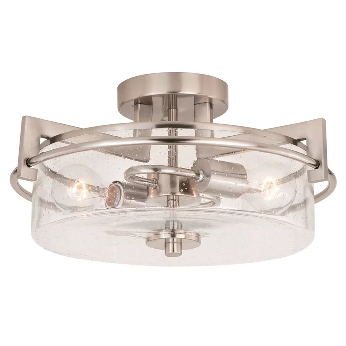 Vaxcel Addison 15″ Semi Flush Mount – Satin Nickel – C0170