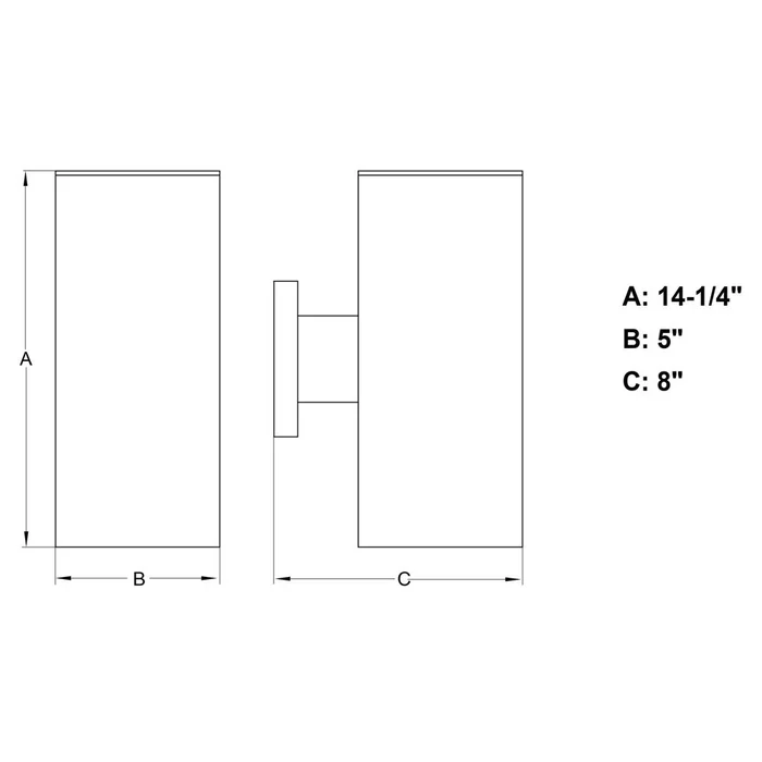 Vaxcel Chiasso 14.25″ 2-LT Outdoor Wall Light – Warm Brass – T0588