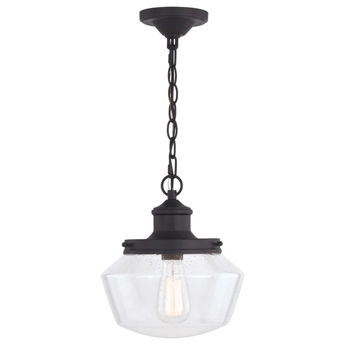 Vaxcel Collins Farmhouse Outdoor Pendant – Matte Black – T0547