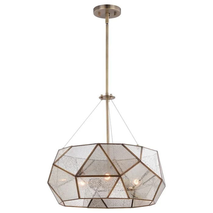 Vaxcel Euclid 3L Brass Mid-Century Modern Pendant – Aged Brass – P0317