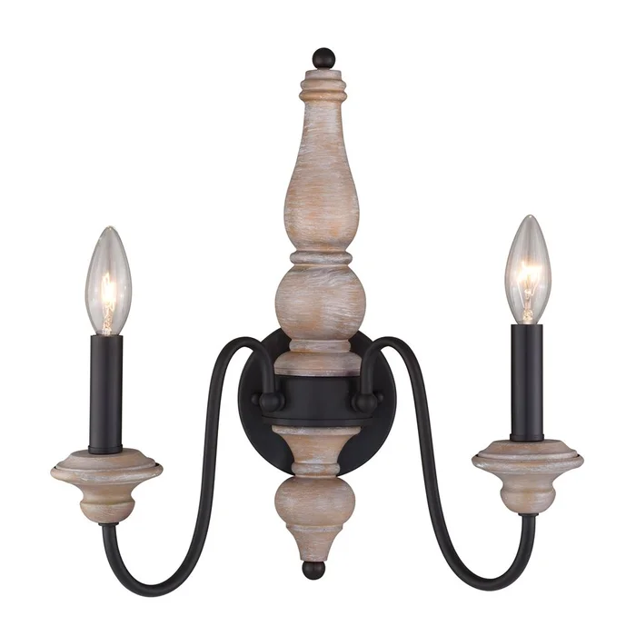 Vaxcel Georgetown 2-LT Wall Sconce – Vintage Ash – W0335