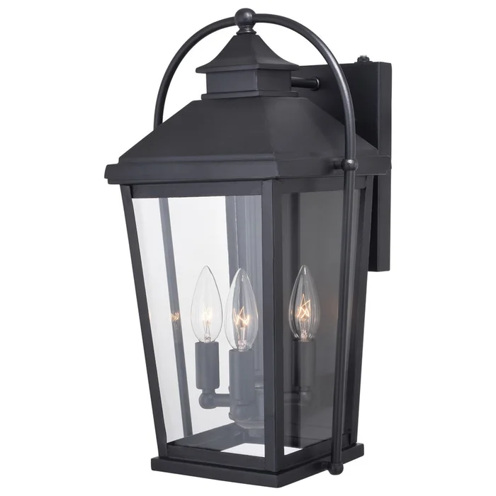Vaxcel Lexington 3-LT Outdoor Wall Lantern – Textured Black – T0539