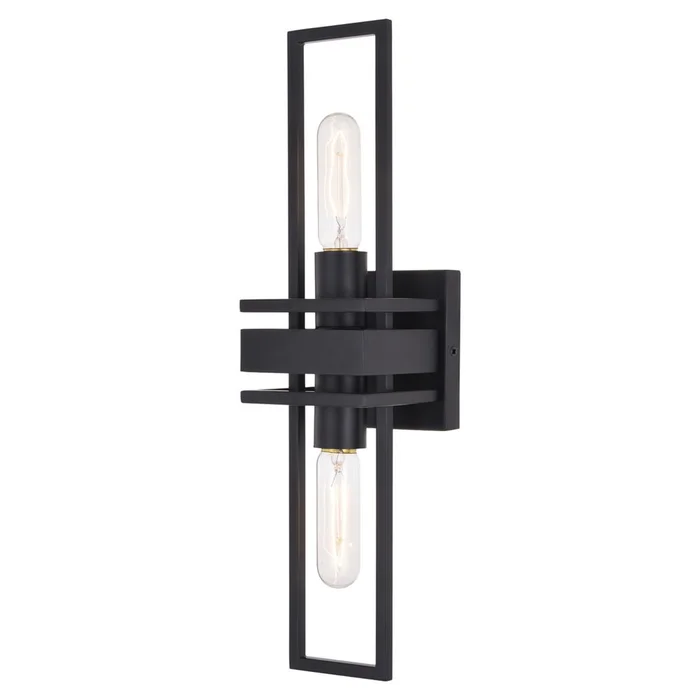 Vaxcel Marquis 2-LT Wall Sconce Up Down Light – Matte Black – W0347