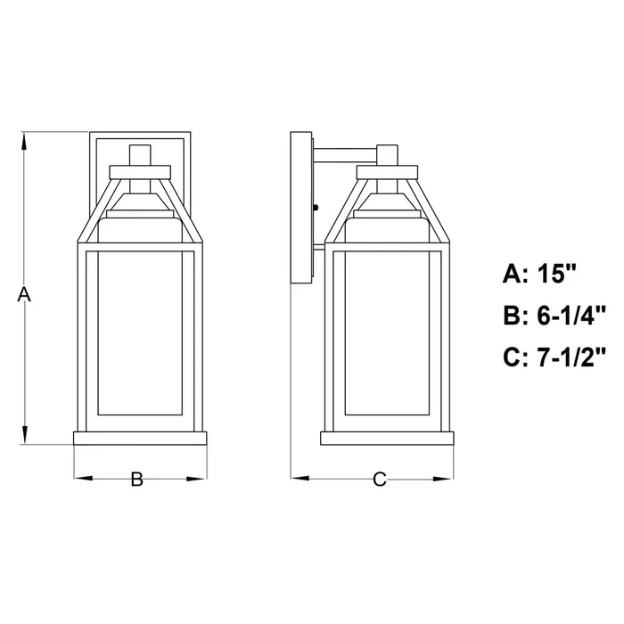 Vaxcel Napier 6.25″ 1-LT Outdoor Wall Light – Forged Black and Rustic Elm – T0584