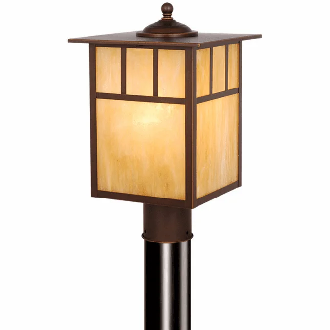 Vaxcel OP37295BBZ Mission Craftsman Burnished Bronze Finish 9″ Wide Outdoor Post Light Fixture