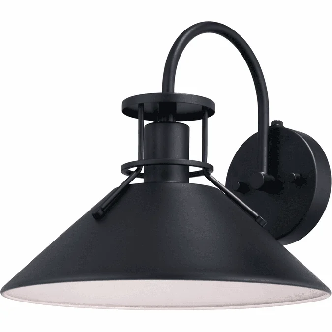 Vaxcel T0748 Canton Contemporary Matte Black and White Outdoor Wall Lighting Sconce